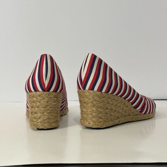 Adrienne Vittadini Bailee Wedge White, Blue, Red | Women Size 9 - Picture 6 of 12